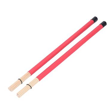 Imagem de RiToEasysports Ferramenta de Percussão de Bambu da Escova do Tambor para o Tambor do Jazz Jogo, Conjunto Ideal Malho da Vara de 2 Pces para o Entusiasta (Vermelho)