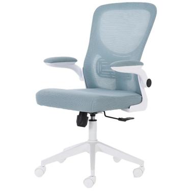 Imagem de Cadeira Escritório Giratória Diretor Anm207d Anima Tela Em Poliéster Verde Claro Base Rodízio Branco