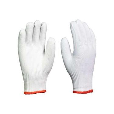 Imagem de Luva De Segurança Branca Em Poliéster Tamanho 9 (g) - Uso Doméstico E Profissional