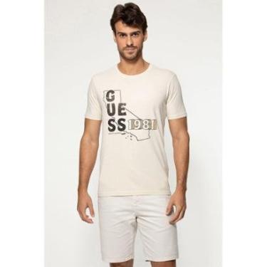 Imagem de Camiseta Guess Mapa Califórnia 1981 Bege-Masculino