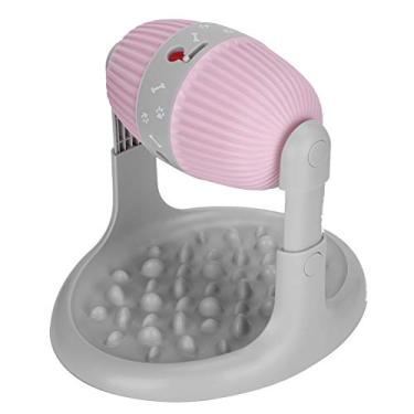 Imagem de Yctze Animal de Estimação Multifuncional Cão Treinamento Vazamento Comida Brinquedo Bola-rolamento Lento Alimentador Tigela para Alimentação Interativa e Jogo de Quebra-cabeça (Rosa)