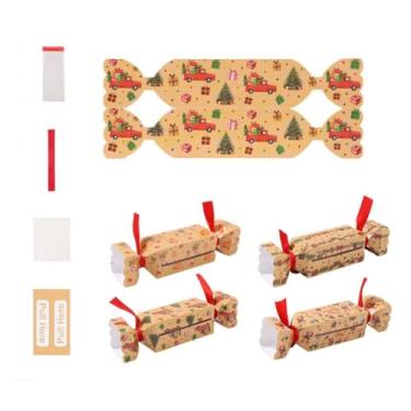 Imagem de 4 peças de caixa de dinheiro de Natal para puxar dinheiro, porta-dinheiro de Natal faça você mesmo, caixa surpresa engraçada, caixa de presente para crianças e adultos com 40 sacos transparentes