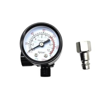 Imagem de Regulador de pressão ar ajustável para pistola pintura em spray - Válvula controle precisão para desempenho ideal(Black mid)