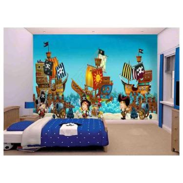 Imagem de Papel De Parede Infantil Piratas Navios Kids  Azs193 - Você Decora