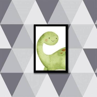 Imagem de Quadro Decorativo Infantil Dinossauro Verde 24X18Cm - Quadros On-Line