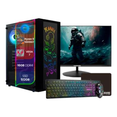 Imagem de PC Gamer Concórdia Ryzen 5 5600GT, 16GB RAM, SSD 512GB, Fonte 600W, Windows 11 Pro + Monitor Gamer 23.8" + Combo Gamer