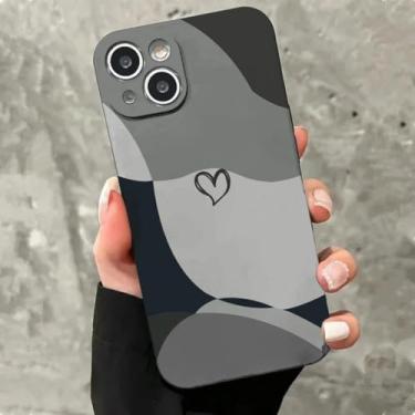 Imagem de IRTGFG Capa de silicone macia com estampa de coração colorido para iPhone 16E à prova de choque (para iPhone 16E/4)