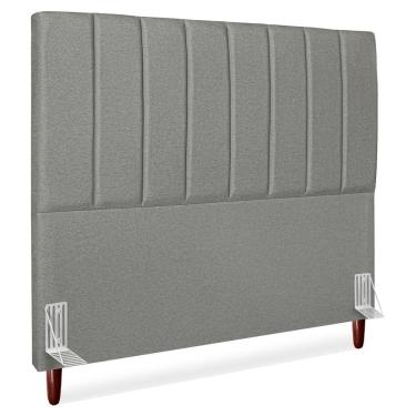 Imagem de Cabeceira Queen 160 Cm Com Frame Carla Linho Cinza Escuro Artte Cinza Escuro