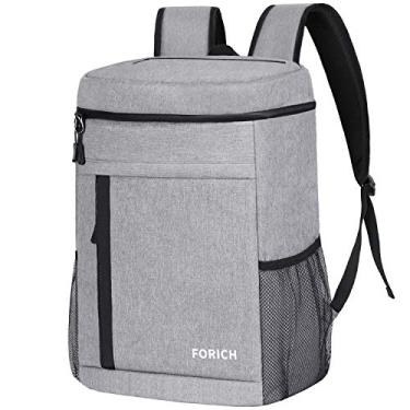 Imagem de Mochila térmica à prova de vazamento ForICH Cooler Bolsa de resfriamento portátil macia Cooler Mochilas para homens mulheres para trabalhar almoço acampamento caminhada praia piquenique viagem garrafa de cerveja, 30 latas (cinza)
