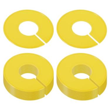 Imagem de PATIKIL Divisores de roupas para pendurar roupas, pacote com 30 divisórias de tamanho de rack de roupas, etiquetas em branco, separador redondo para armário, amarelo