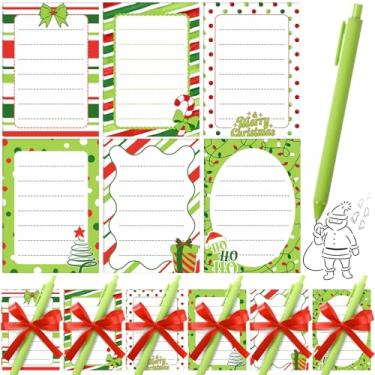 Imagem de Eaasty Conjunto de 36 notas adesivas de Natal, lembrancinhas de festa de Natal, conjunto de presente de papelaria, notas adesivas de Natal com canetas, fita para casa, escritório, sala de aula