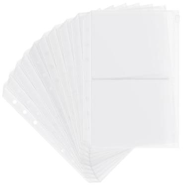 Imagem de Dajino Pacote com 10 capas para fichário com zíper para fichário A5 de 6 anéis, bolsa dividida fosca, cartão fotográfico, armazenamento de joias, refil de inserção, 2 bolsos, protetor de folhas soltas