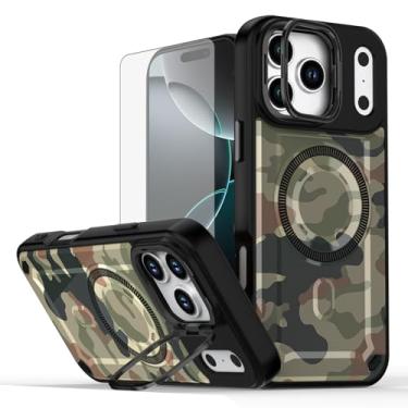 Imagem de Asuwish Capa de celular para iPhone 17 Pro Max 6,9 polegadas com protetor de tela e suporte rígido híbrido de carregamento sem fio pintado i Phone17 17Pro i17 ProMax 17ProMax feminino masculino