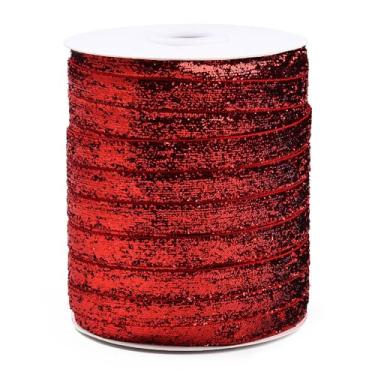 Imagem de Fita brilhante de 10 mm de largura de poliéster e nylon com brilho de 10 mm para embrulhar pacotes de presente, artesanato faça você mesmo, decoração de festa de casamento, fabricação de laços de