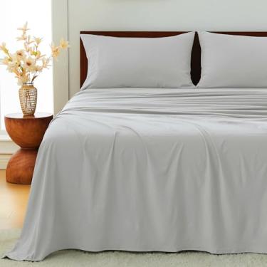 Imagem de GOKOTTA Conjunto de lençóis California King com 4 peças, bolso profundo de 25,4 a 40,6 cm, alças elásticas antiderrapantes nos cantos, poliéster de microfibra – ultramacio, hotel luxuoso, respirável