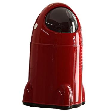 Imagem de ＫＬＫＣＭＳ Lixeira de cozinha alta com rodas universais, cesto de lixo com tampa para banheiro, trailer, casa e escritório, Vermelho