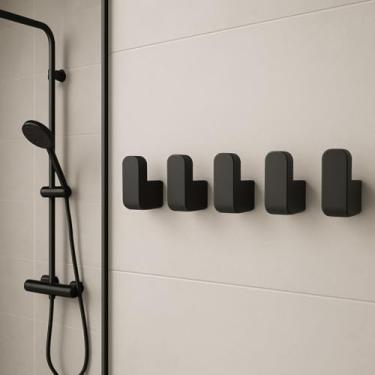 Imagem de Kit 6 Ganchos Adesivos Retangulares Multiuso para Toalhas e Panos – Suporte de Parede sem Furo com Fita Dupla Face (5)