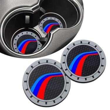 Imagem de Erivis 2 peças de porta-copos de carro para Toyota RAV4 Tacoma Camry Corolla Avalon Prius Highlander Acessórios, porta-copos de silicone antiderrapante com logotipo esportivo fluindo em 3 cores, 7 cm