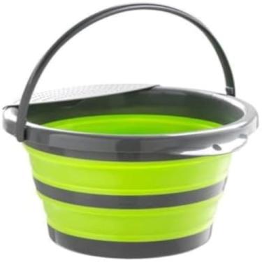 Imagem de Balde circular dobravel, armazenamento versatil, viagens, casa, camping, praia, plastico duravel, sortido - Cores sortidas