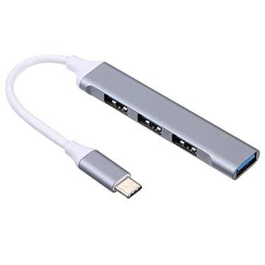 Imagem de Hub Type-C 4 em 1 Adaptador de Ligação Alumínio Macho para USB Fêmea com Portas USB2 0 USB3 Compatibilidade Amplia