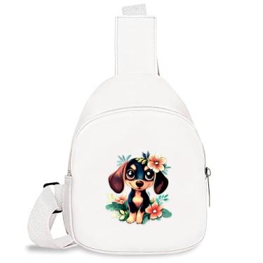 Imagem de BJDAMAI Mini bolsa tiracolo, bolsa transversal para crianças, menina, presente de aniversário para filha, neta, irmã, sobrinha!, Dachshund novo