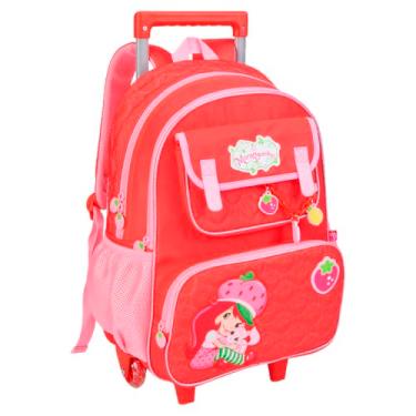 Imagem de Mochila de Rodinhas Escolar Moranguinho Infantil Clio (Vermelho)
