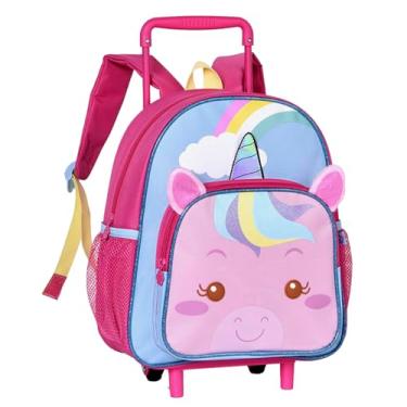 Imagem de Mochila de Rodas Escolar Oficial Clio Pets Unicórnio (Rosa)