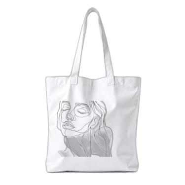 Imagem de Kit 10 Sacola Ecologica s Charmosas e Reutilizáveis 38x41,5cm Com Estampa Preta e Branca