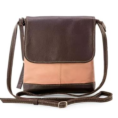 Imagem de Bolsa Feminina Transversal em Couro Legítimo – Design Premium, Alça Regulável e Compartimentos Internos| Tons Terrosos