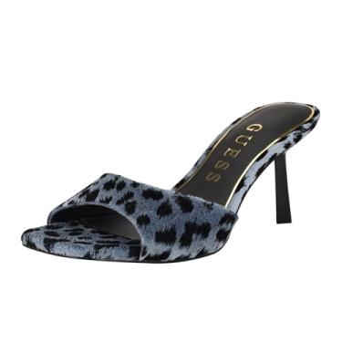 Imagem de GUESS Sandália feminina de salto Carisse, Leopardo azul médio 420, 40