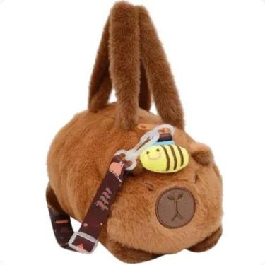 Imagem de Bolsinha Capivara com Abelha  Acessórios  Fofa  Pelúcia - Dktoys