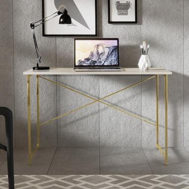 Imagem de Escrivaninha Estilo Industrial Dourado Off White