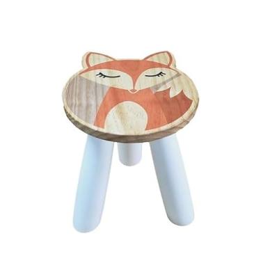 Imagem de Mini Banqueta Raposa Decorativa Infantil – Banco Estofado Compacto para Quarto Infantil, Brinquedoteca e Decoração Lúdica