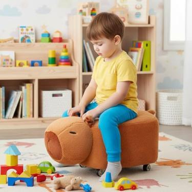 Imagem de Banco Infantil,Cadeira com Formato de e Rodízios Giratórios Silenciosos | Banco Decorativo Menino - para Meninos e Meninas de Entrada Sofá Pé Assento Sala de Estar Casa