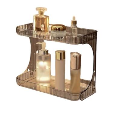 Imagem de Prateleira Organizador Diamante Acrílico Porta Maquiagem Suporte Multiuso De Mesa