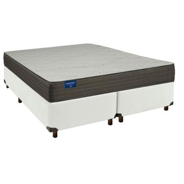 Imagem de Cama Box Branco Queen + Colchão D33 Orthotech Inducol