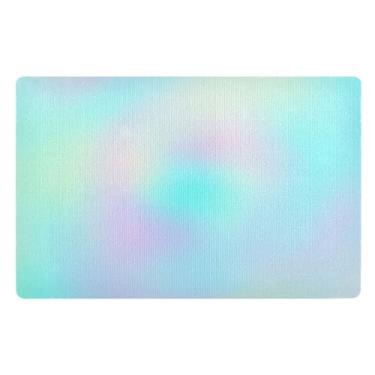 Imagem de Joisal Tapete de porta frontal gradiente arco-íris pastel tapete de sapato resistente à sujeira, tapetes de entrada, decoração de varanda externa