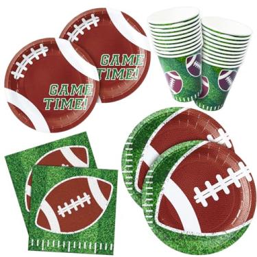 Imagem de ZVK Pratos de papel de futebol, louça, festa, sobremesa, pratos de jantar, guardanapos, copos, conjunto descartável