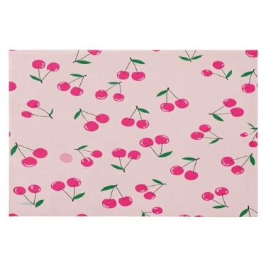 Imagem de Wassud Tapete de porta cereja 61 x 89 cm, tapete antiderrapante lavável com suporte de borracha, tapete macio e macio para sala de estar, quarto, entrada, entrada