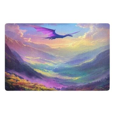 Imagem de Tapete de porta frontal roxo Dragon Valley tapete absorvente interno para patas enlameadas, tapetes de entrada, decoração de varanda frontal