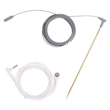 Imagem de Kit de Haste de Aterramento Cobre com Cabo Fêmea 12,2m e Fio Macho 4,6m, Haste Aterramento para Tapetes Lençóis Fronhas e Cobertores