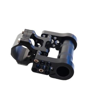 Imagem de Guidão de bicicleta dobrável de 25,4 a 31,8 mm com mesa, guidão de ponte BMX, haste dupla ajustável de potência curta.(31.8 Black)