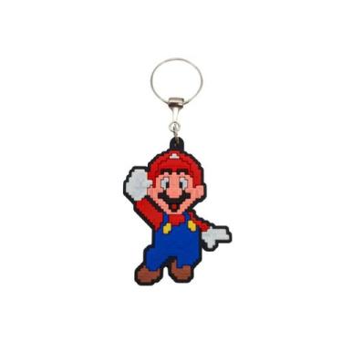 Imagem de Chaveiros de Borracha Geek Super Mario, Mario Pixel