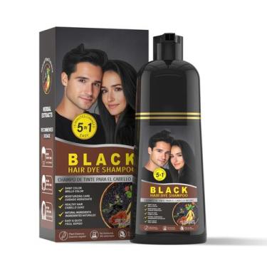 Imagem de Champú Tinte para Cabello Gowwim Negro 5 en 1 500 mL para Mujeres y Ho