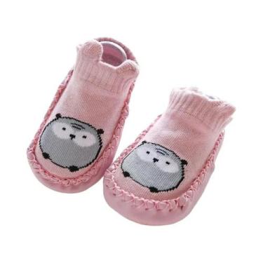 Imagem de Meias Pantufas Unissex Para Bebês Com Solas De Borracha Antiderrapante