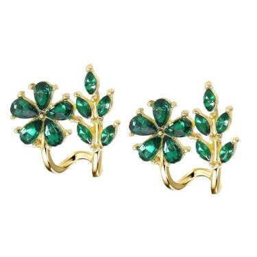 Imagem de Brinco de strass verde, joia do dia de São Patrício, acessório de formatura, brincos irlandeses, casamento, dama de honra, presentes de Natal para mulheres, Middle, Metal, Sem pedra preciosa