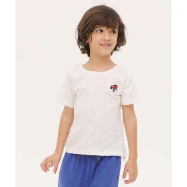 Imagem de Camiseta Infantil Bordado Manga Curta Mr Tam 1 a 3-03008, Off white, 2