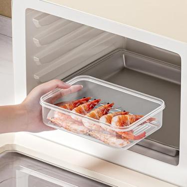 Imagem de Recipientes de armazenamento de alimentos com tampas, marcadores de data, adequados para preparação de refeições, armazenamento de sobras e frutas, uso na geladeira e micro-ondas