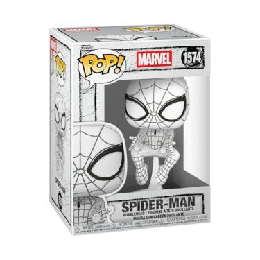 Imagem de Funko Pop! Marvel: Marvel Sketched - Boneco colecionável de vinil do homem-aranha - ideia de presente - mercadoria oficial - brinquedos para crianças e adultos - fãs de super-heróis - figura modelo