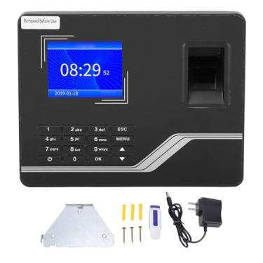 Imagem de Diydeg Relógio de Ponto de Impressão Digital Biométrico, Máquina de Atendimento Com Senha Perfurada Com Display LCD de 2,8 Polegadas para Local de Trabalho de Negócios, Fábrica, Hotel, (plugue